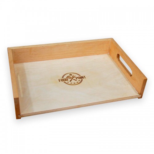 купить Wooden tray 298 * 200 * 60 mm for serving burgers, alder, plywood, varnish