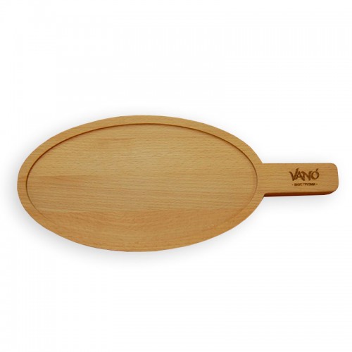 купить Wooden oval board with handle 270 * 150 * 20mm