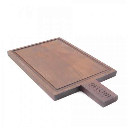 купить Wooden board for serving dishes with handle, 390 * 220 * 20 mm, thermograb, oil / wax