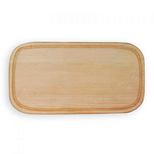 купить Wooden board rectangular for serving with rounded edges, 375 * 200 * 15 mm, beech, oil / wax