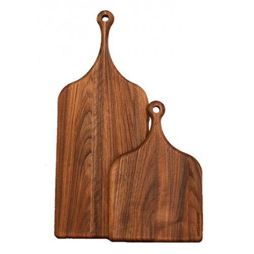 купить Cutting board set 2 pcs, 500*200*20 mm + 300*200*20 mm, walnut, oil-wax, leather holder, Georgia