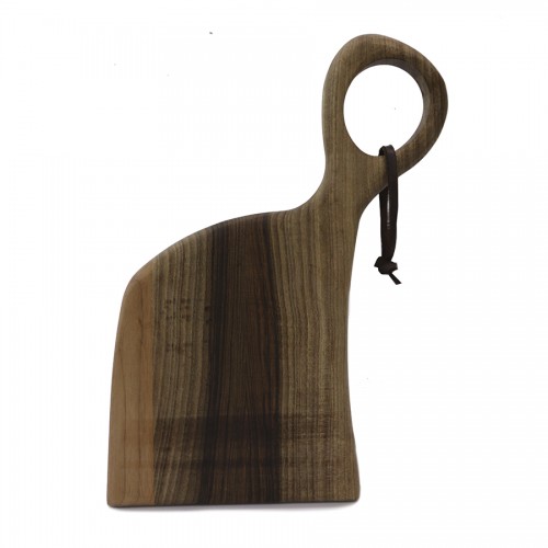 купить Chopping board with handle 317*177*20 mm, walnut, oil, wax, leather holder, Hugs