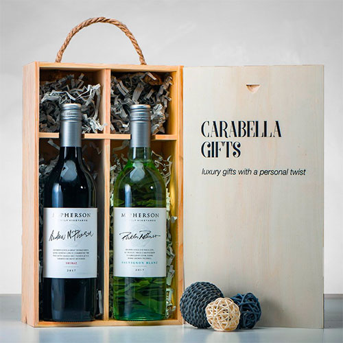 купить Коробка подарочная для упаковки вина (2 бутылки)