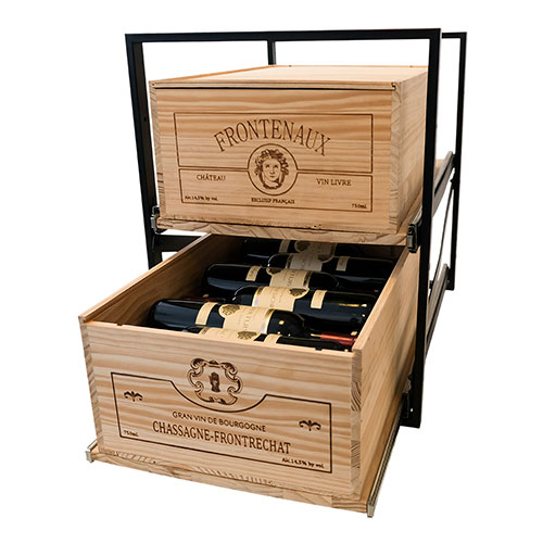 купить Полка с деревянными ящиками для хранения вина